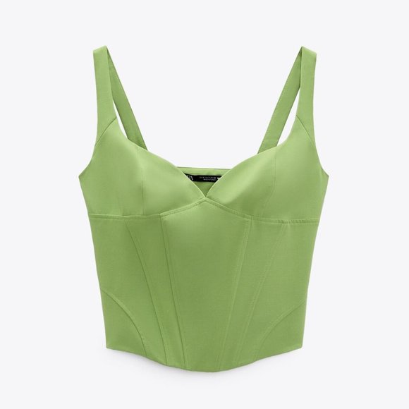 Zara Tops - Zara Green Crop Top